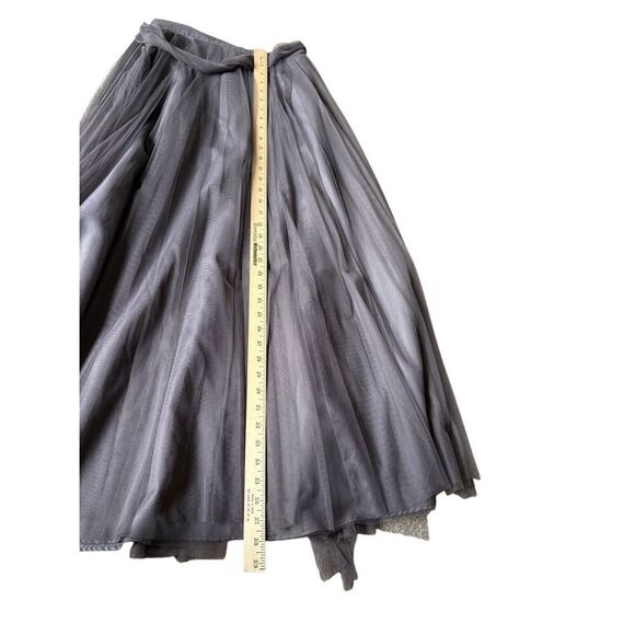 Watters & Watters Ballet Gray Pewter Tulle Long Maxi Skirt size 8 - Picture 5 of 9